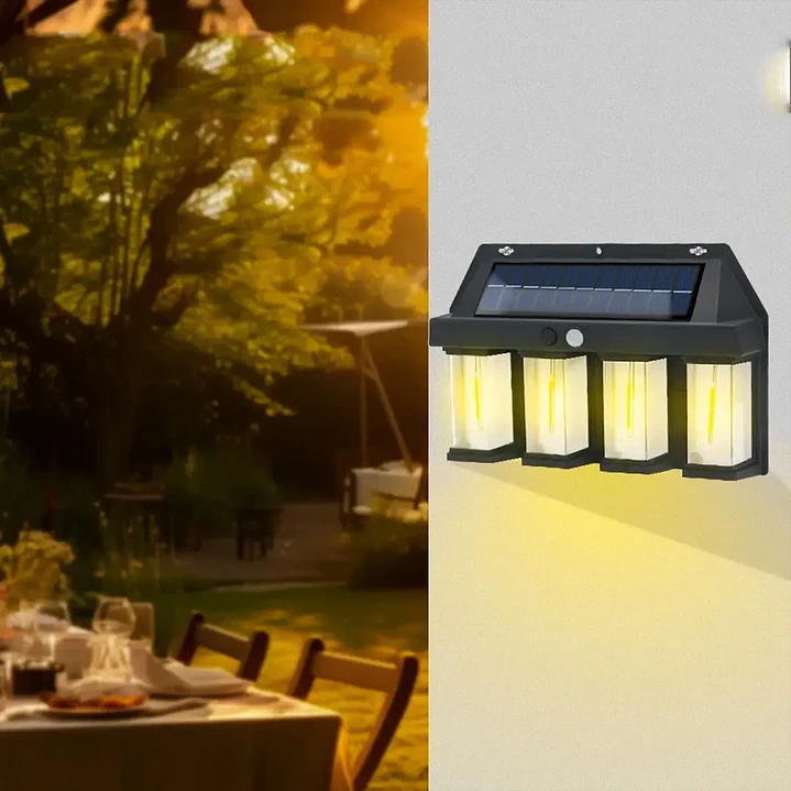 Foco Apliqué Solar 4 Lámparas Con Sensor De Movimiento Mcasa 5