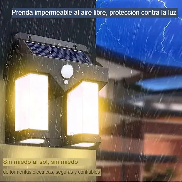 Lampara Solar De Pared Con Sensor Movimiento Aplique Mcasa 3