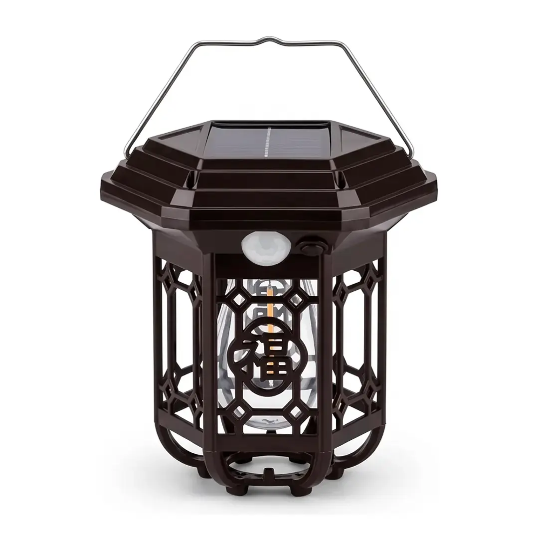 Lampara Solar Tipo Farol Vintage Sensor De Movimiento Mcasa 1