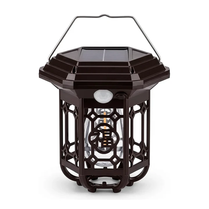Lampara Solar Tipo Farol Vintage Sensor De Movimiento Mcasa 1