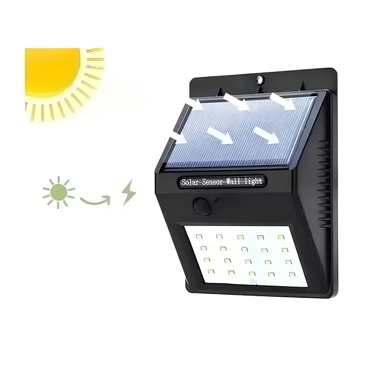 Foco Aplique Solar Para Exterior 30 Led Blanco Frio Mcasa 4