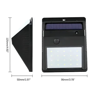 Foco Aplique Solar Para Exterior 30 Led Blanco Frio Mcasa