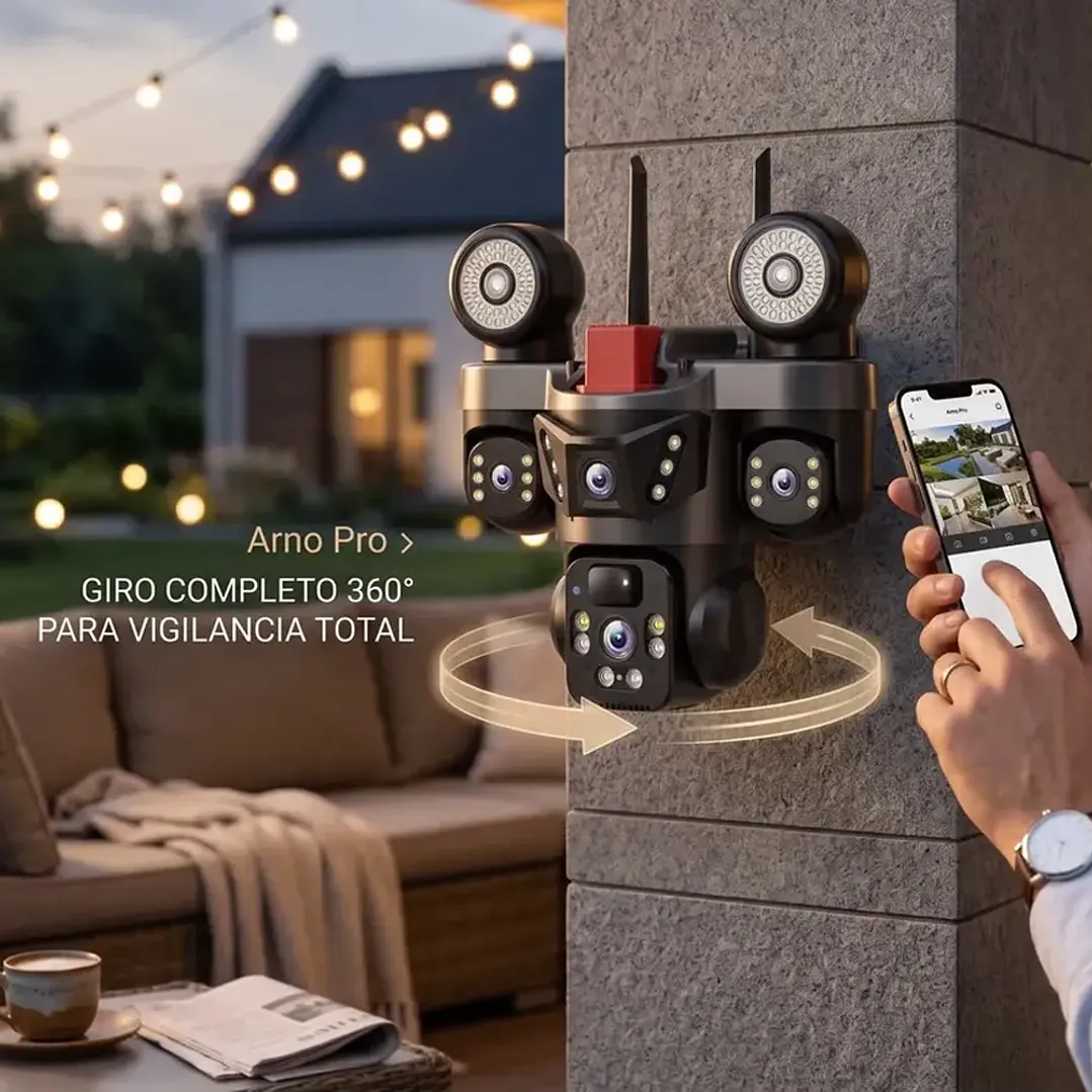 Cámara de Seguridad Inteligente 360° Energía Solar con Chip MCASA 2