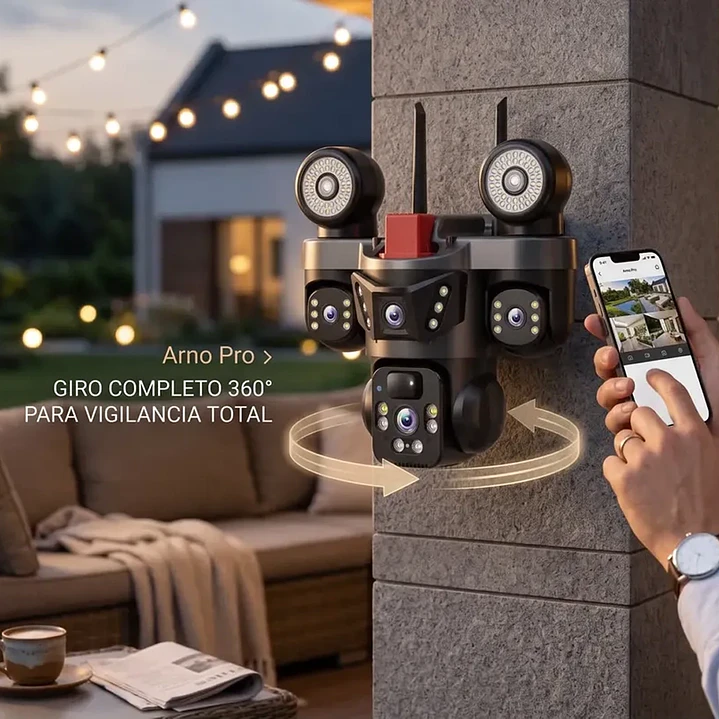 Cámara de Seguridad Inteligente 360° Energía Solar con Chip MCASA 2