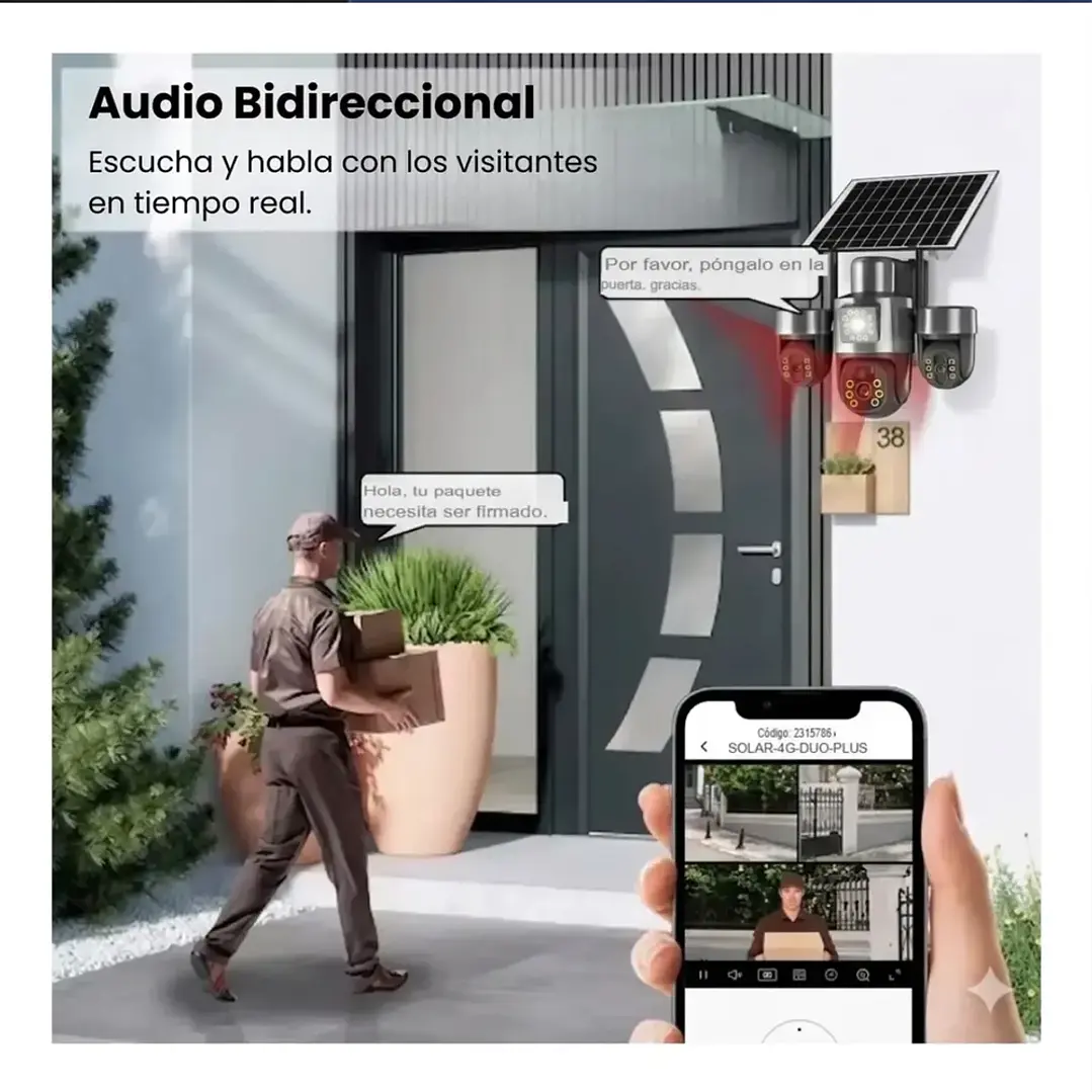Cámara De Seguridad Solar Sim 4g Sirena App Yoosee Mcasa 6
