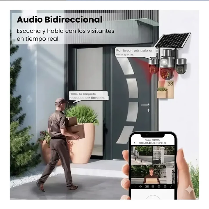 Cámara De Seguridad Solar Sim 4g Sirena App Yoosee Mcasa 6