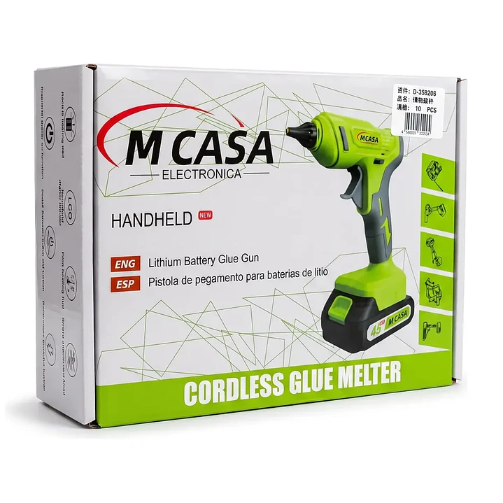Pistola De Silicona Inalámbrica 48v Mcasa 2 Batería Cargador 2