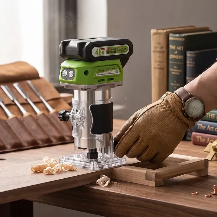 Fresadora Inalámbrica para Madera Mcasa Brushless Trimmer + 2 Baterías 4