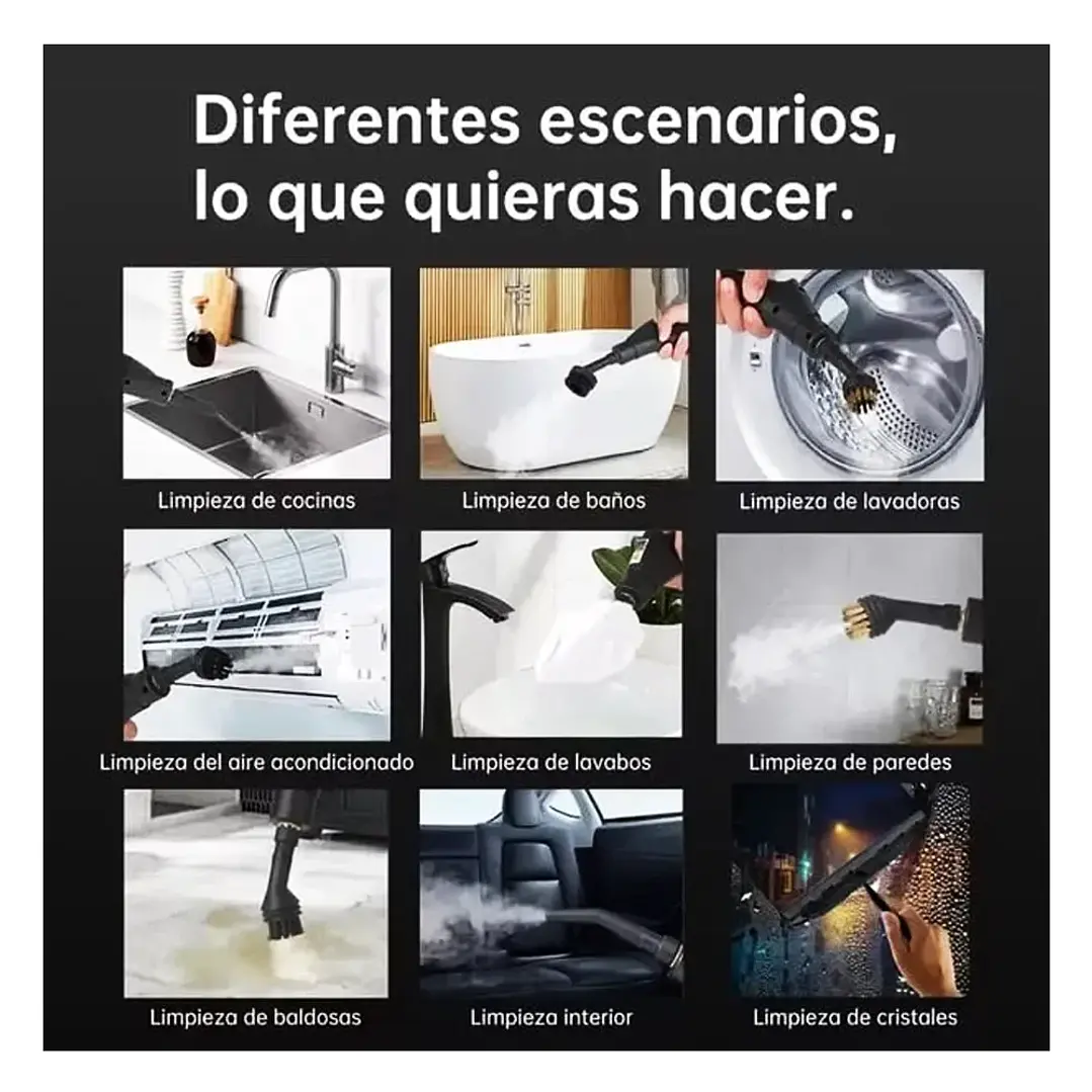 Limpiador a Vapor Portátil MCasa Professional 2500W Alta Presión 8