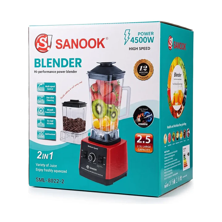 Juguera Licuadora Sanook 2.5l Blender Performace Mcasa 4500w 2