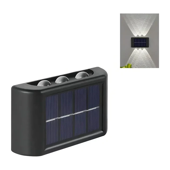 Pack X2 Lámparas Solares Aplique Muro Exterior 6 Leds Mcasa  2