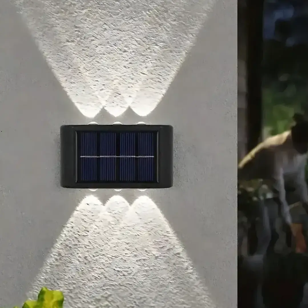 Pack X2 Lámparas Solares Aplique Muro Exterior 6 Leds Mcasa  4