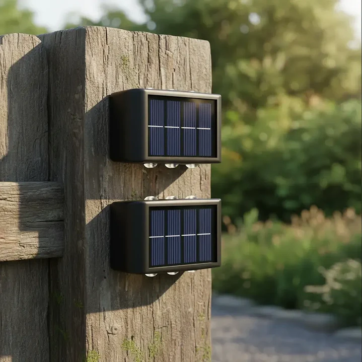 Pack X2 Lámparas Solares Aplique Muro Exterior 6 Leds Mcasa  5