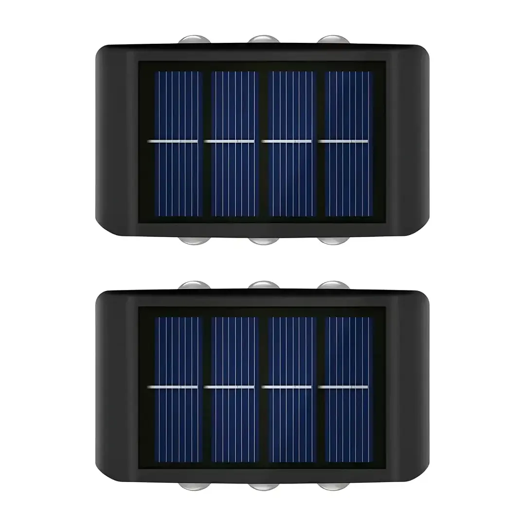 Pack X2 Lámparas Solares Aplique Muro Exterior 6 Leds Mcasa  1
