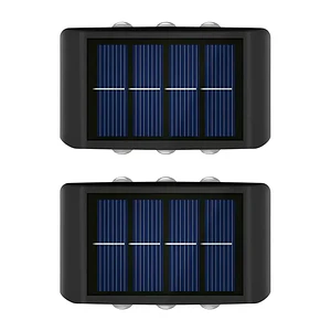 Pack X2 Lámparas Solares Aplique Muro Exterior 6 Leds Mcasa 
