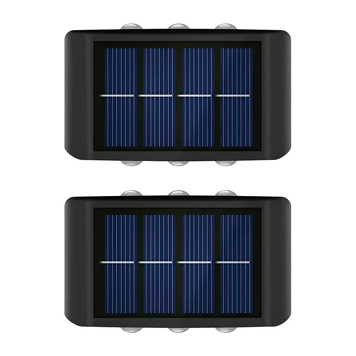 Pack X2 Lámparas Solares Aplique Muro Exterior 6 Leds Mcasa  1