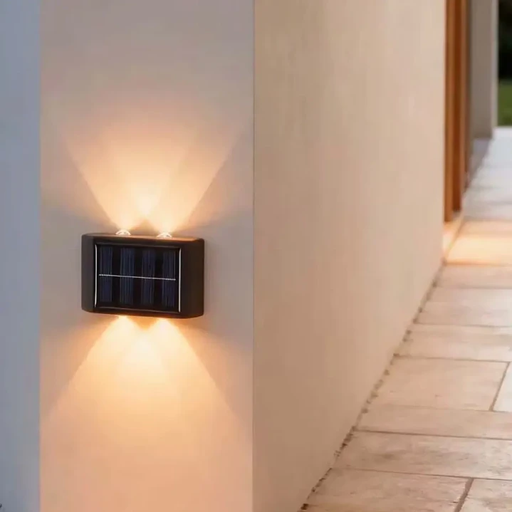 Pack X2 Lámparas Solares Aplique Muro Exterior 4 Leds Mcasa  3
