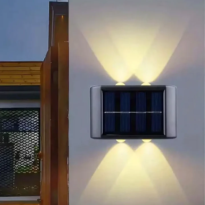 Pack X2 Lámparas Solares Aplique Muro Exterior 4 Leds Mcasa  4