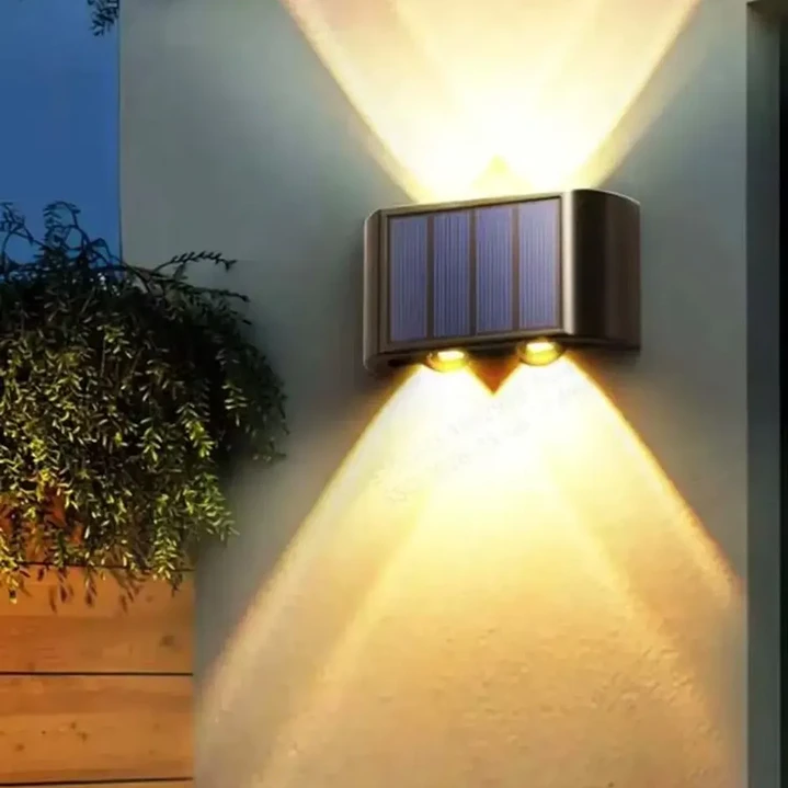 Pack X2 Lámparas Solares Aplique Muro Exterior 4 Leds Mcasa  6