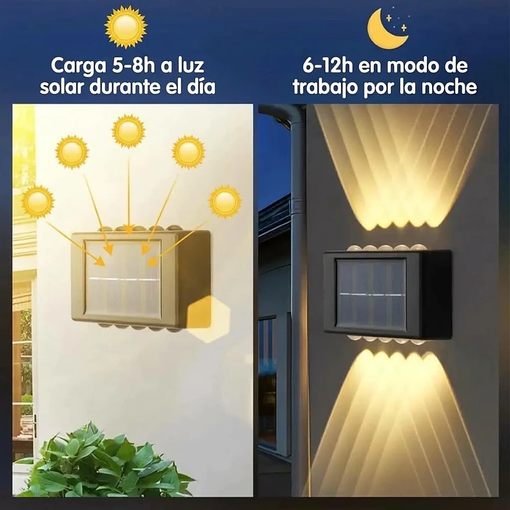 Pack X2 Lámparas Solares Aplique Muro Exterior 10 Leds Mcasa Agregar a favoritos 3