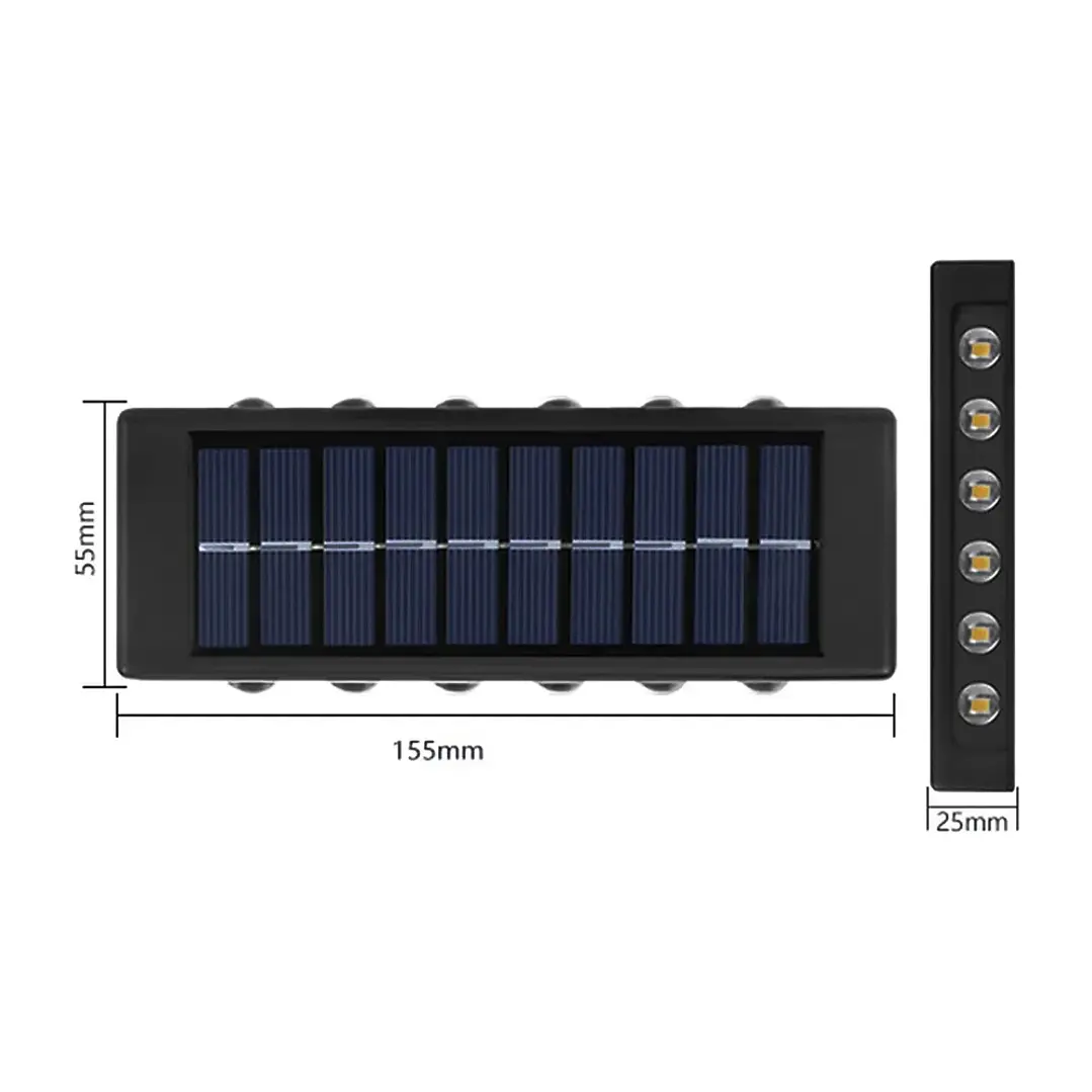 Pack X2 Apliques Solares de Muro con 12 LEDs Cálidas MCASA 2