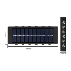Pack X2 Apliques Solares de Muro con 12 LEDs Cálidas MCASA