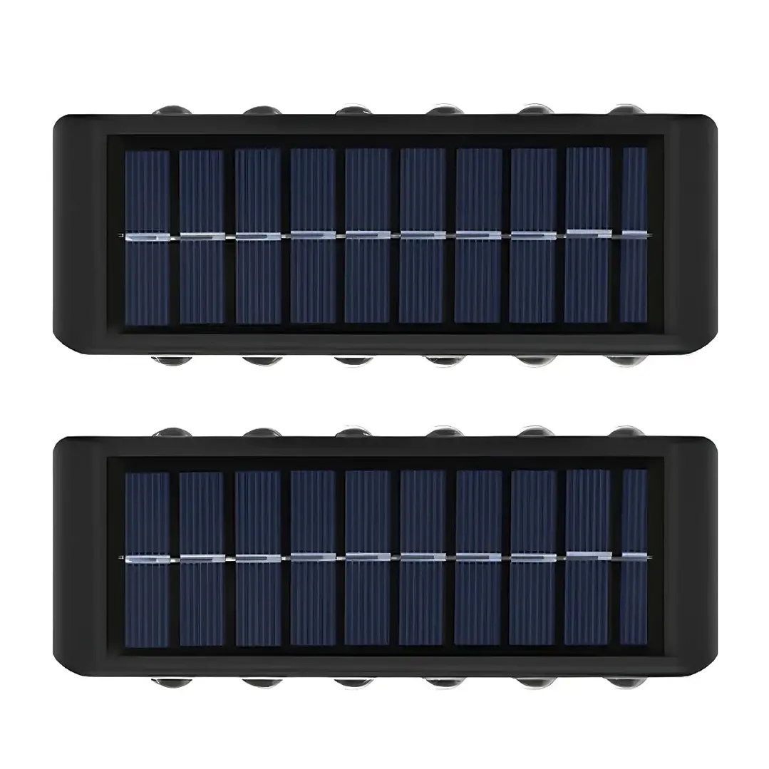 Pack X2 Apliques Solares de Muro con 12 LEDs Cálidas MCASA 1