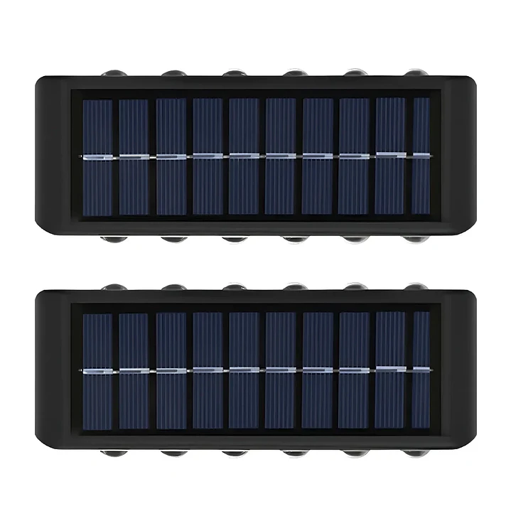 Pack X2 Apliques Solares de Muro con 12 LEDs Cálidas MCASA 1