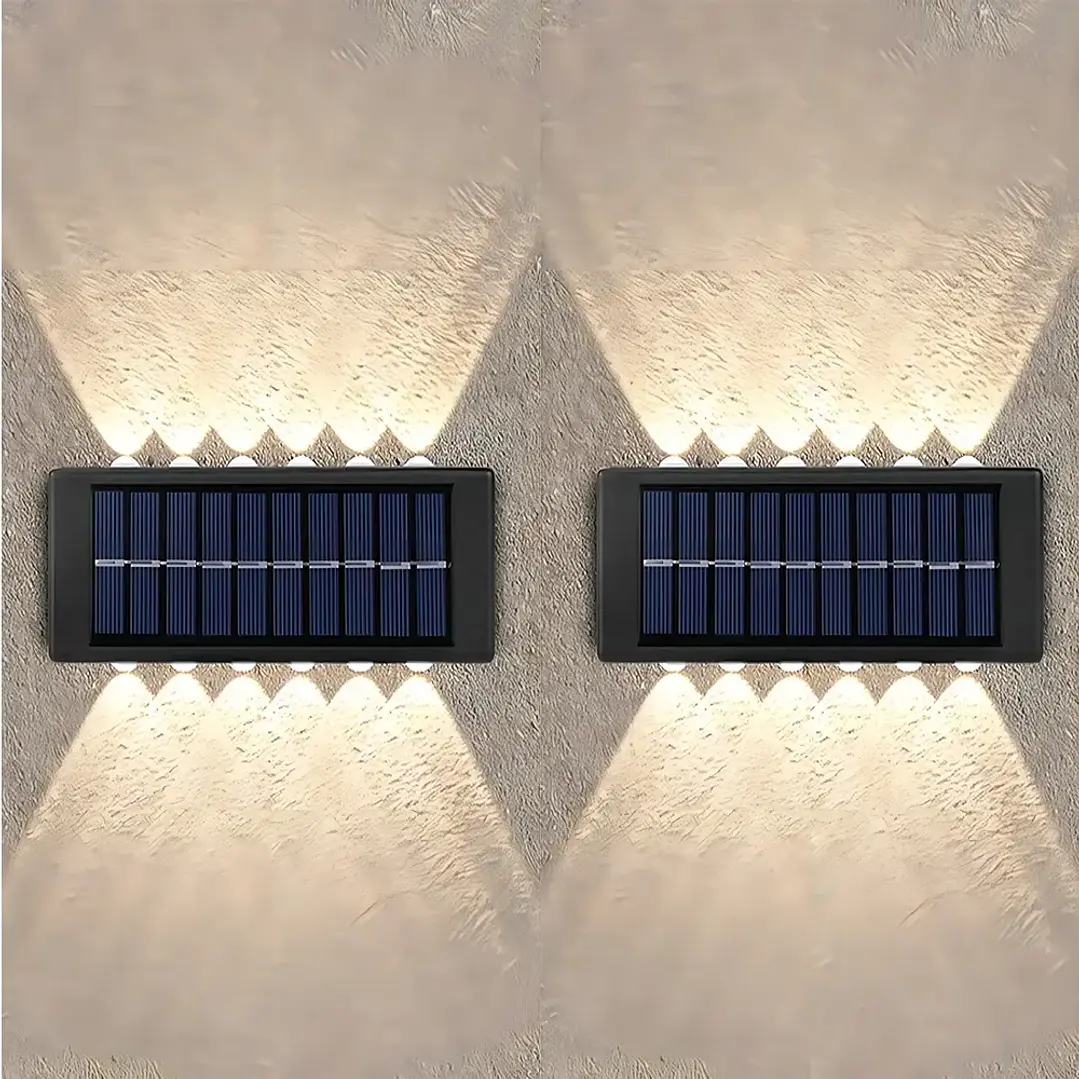 Pack X2 Apliques Solares de Muro con 12 LEDs Cálidas MCASA 4