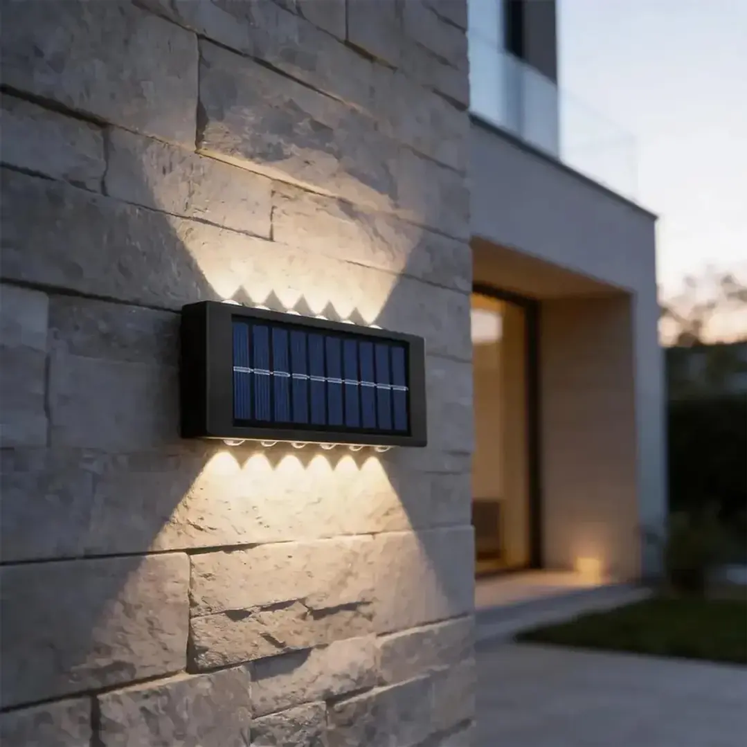 Pack X2 Apliques Solares de Muro con 12 LEDs Cálidas MCASA 5