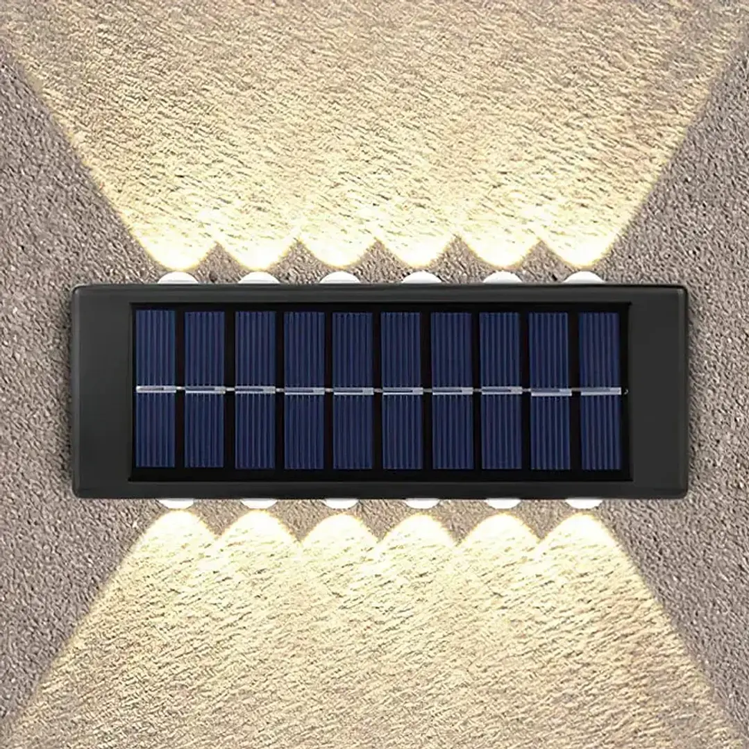 Pack X2 Apliques Solares de Muro con 12 LEDs Cálidas MCASA 6
