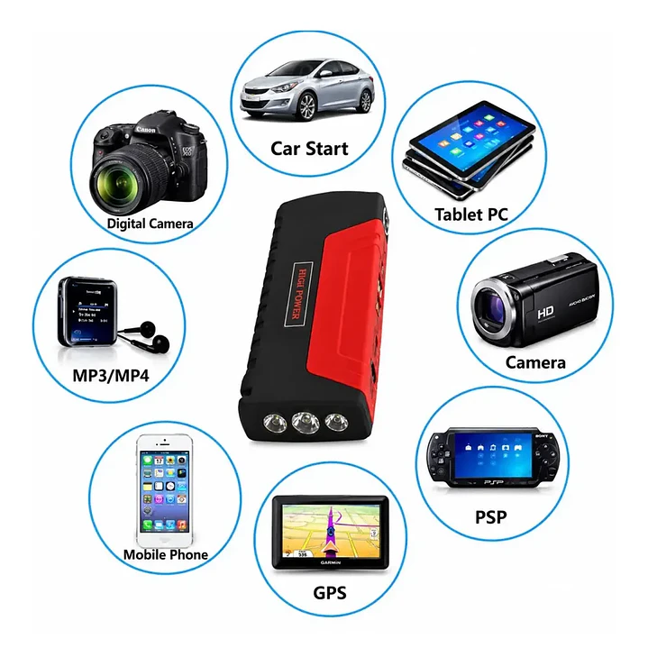 Partidor de Batería de Emergencia Mcasa 600A 12V con Linterna LED y Salida USB 7