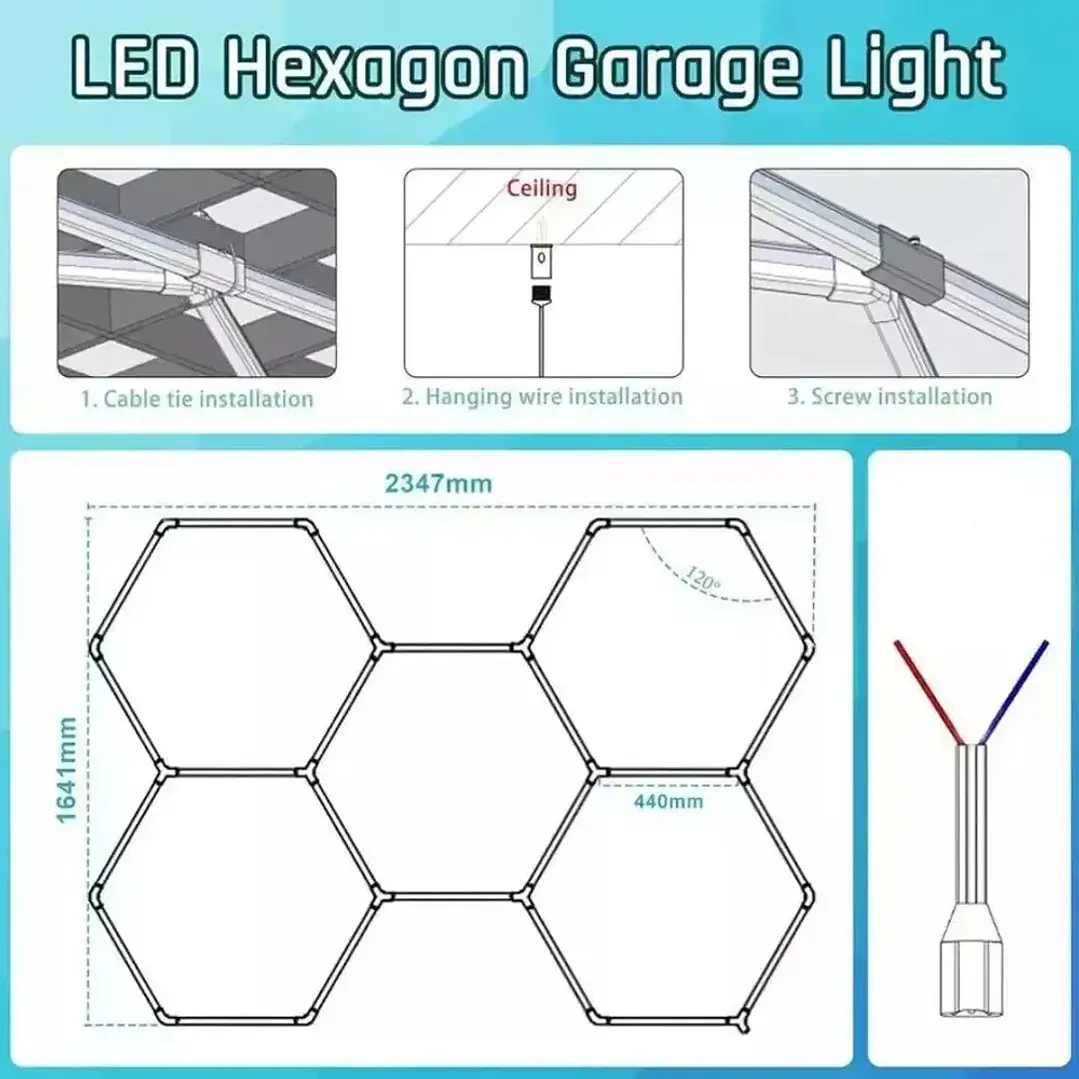 Lámpara LED Techo Hexagonal Mcasa 220V Iluminación Blanco Frío 4000K  3