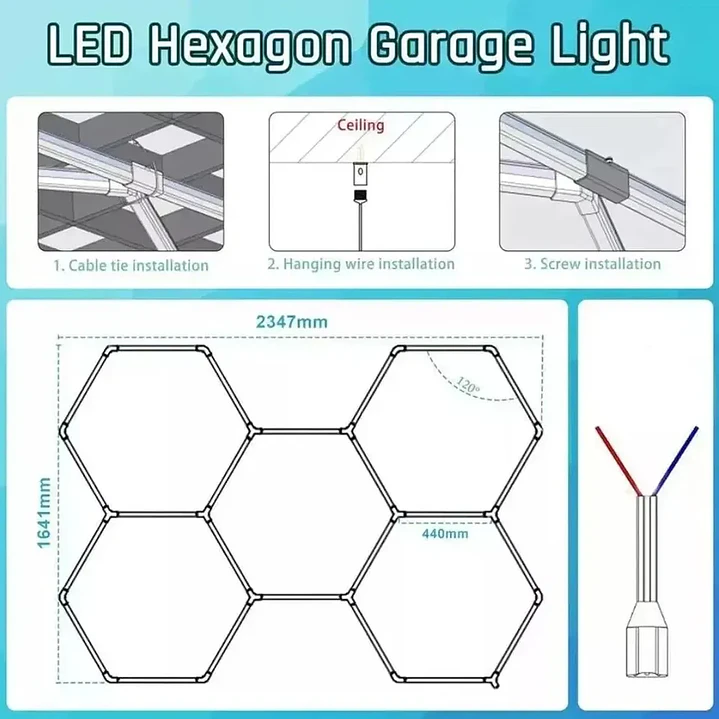 Lámpara LED Techo Hexagonal Mcasa 220V Iluminación Blanco Frío 4000K  3