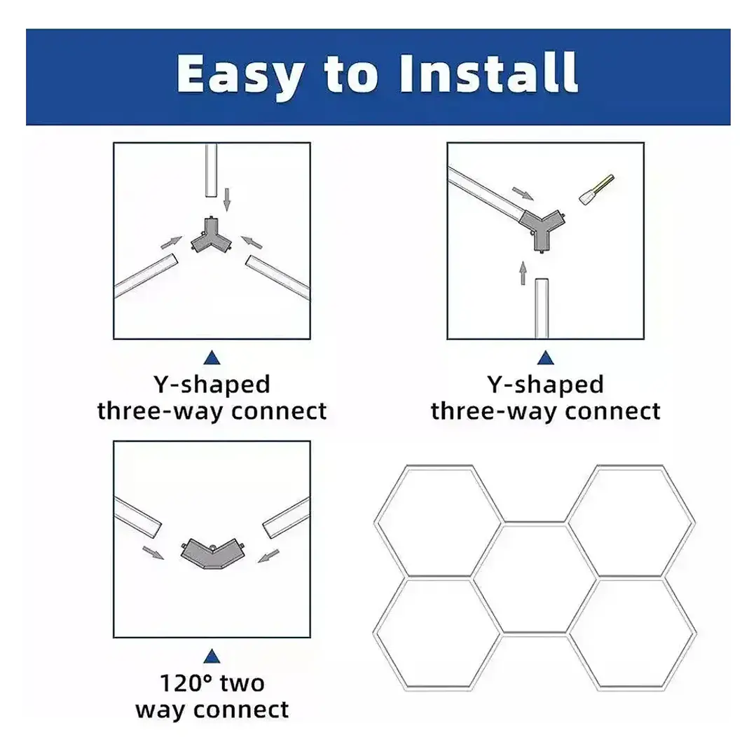 Lámpara LED Techo Hexagonal Mcasa 220V Iluminación Blanco Frío 4000K  4