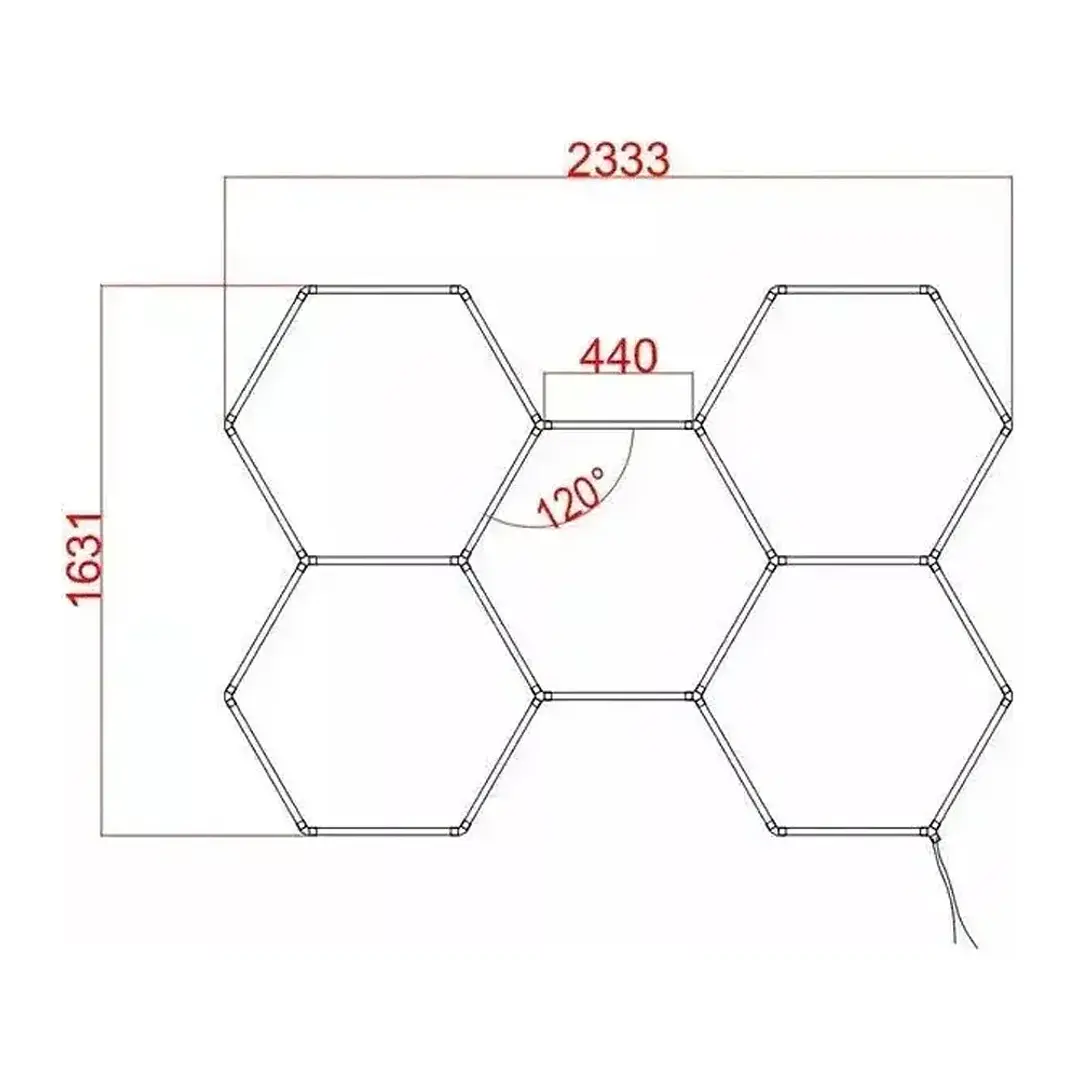 Lámpara LED Techo Hexagonal Mcasa 220V Iluminación Blanco Frío 4000K  6