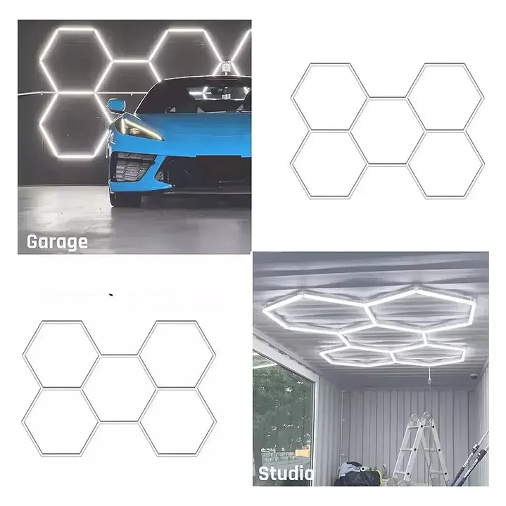 Lámpara LED Techo Hexagonal Mcasa 220V Iluminación Blanco Frío 4000K  9