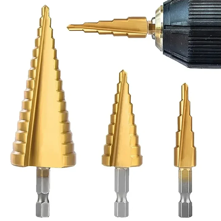 Set Brocas Escalonadas Step Drill Mcasa 4-12mm de Acero para Taladro 2