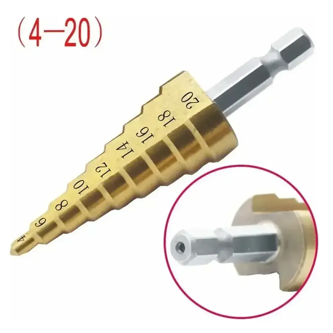 Set Brocas Escalonadas Step Drill Mcasa 4-12mm de Acero para Taladro 4