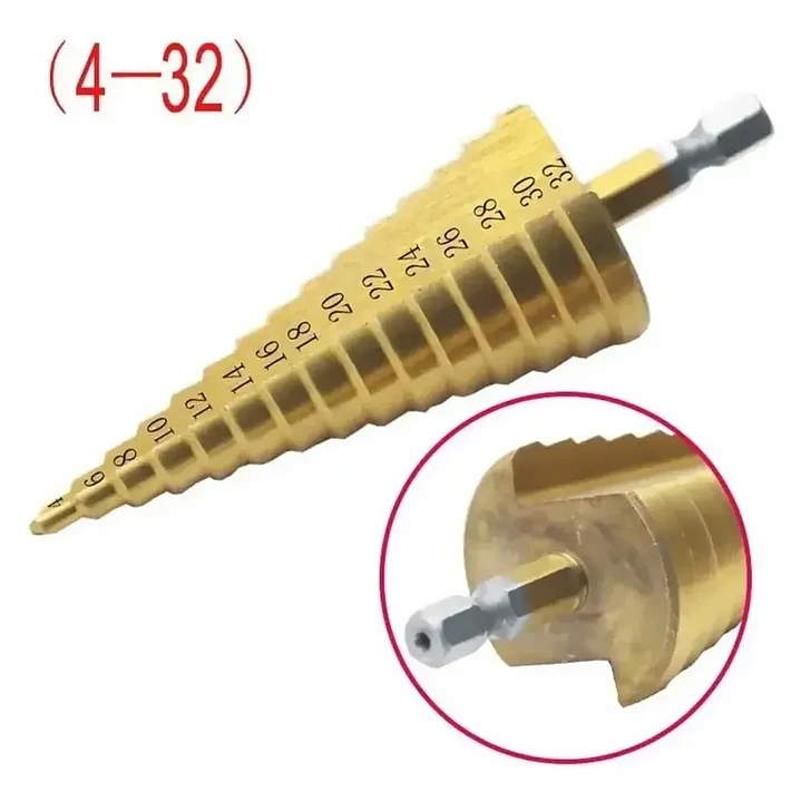 Set Brocas Escalonadas Step Drill Mcasa 4-12mm de Acero para Taladro 5