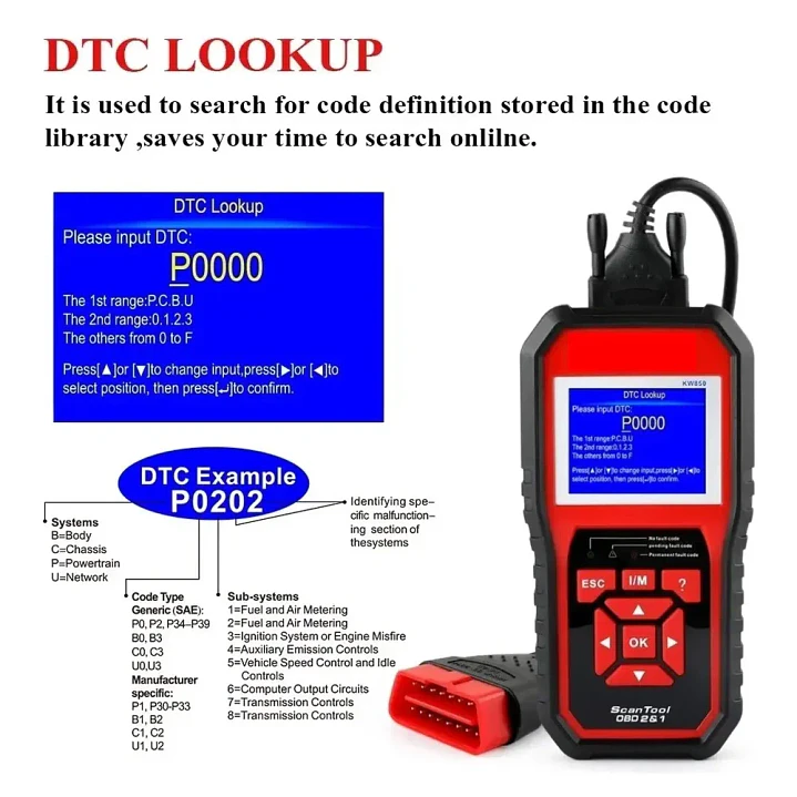 Konnwei KW850 Escáner Automotriz Multimarca OBD2 y EOBD en Español 7