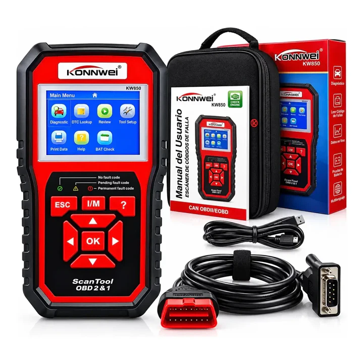 Konnwei KW850 Escáner Automotriz Multimarca OBD2 y EOBD en Español 1