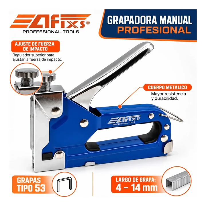Grapadora Corchetetera Profesional Ajustable 4-14mm Mcasa  3