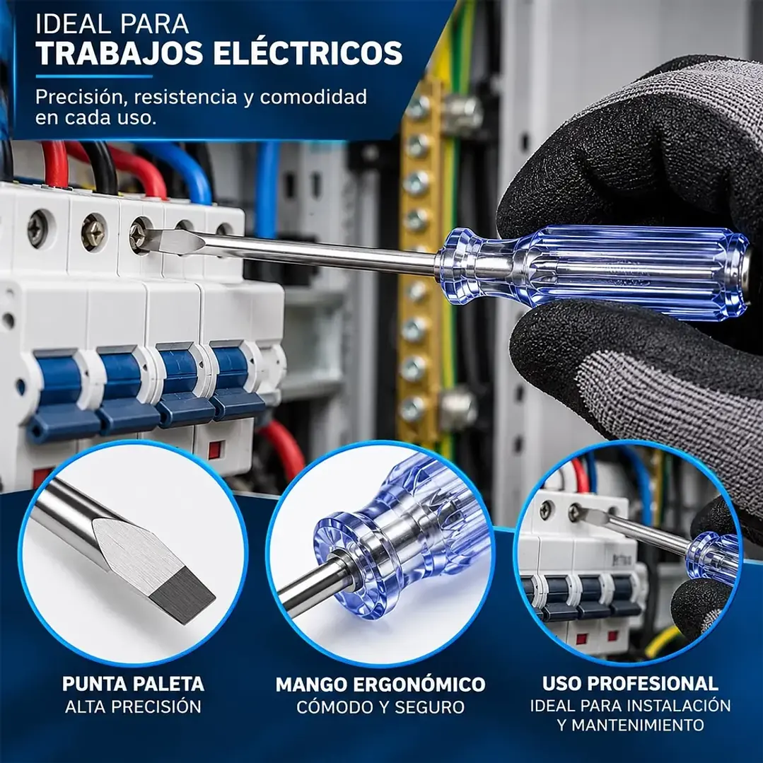Probador de Corriente Tipo Destornillador Paleta 20 cm Mcasa Pack 2 Unidades 4