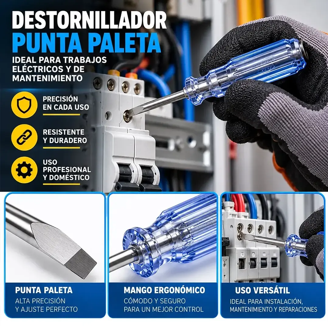 Probador de Corriente Tipo Destornillador Paleta 20 cm Mcasa Pack 2 Unidades 3