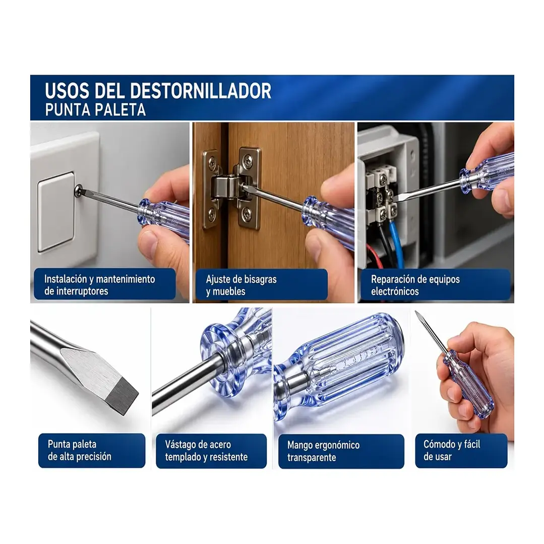 Probador de Corriente Tipo Destornillador Paleta 20 cm Mcasa Pack 2 Unidades 6