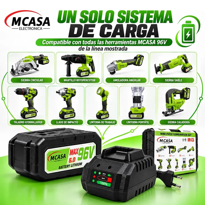 Cargador Rápido MCASA 96V para Herramientas Inalámbricas 4