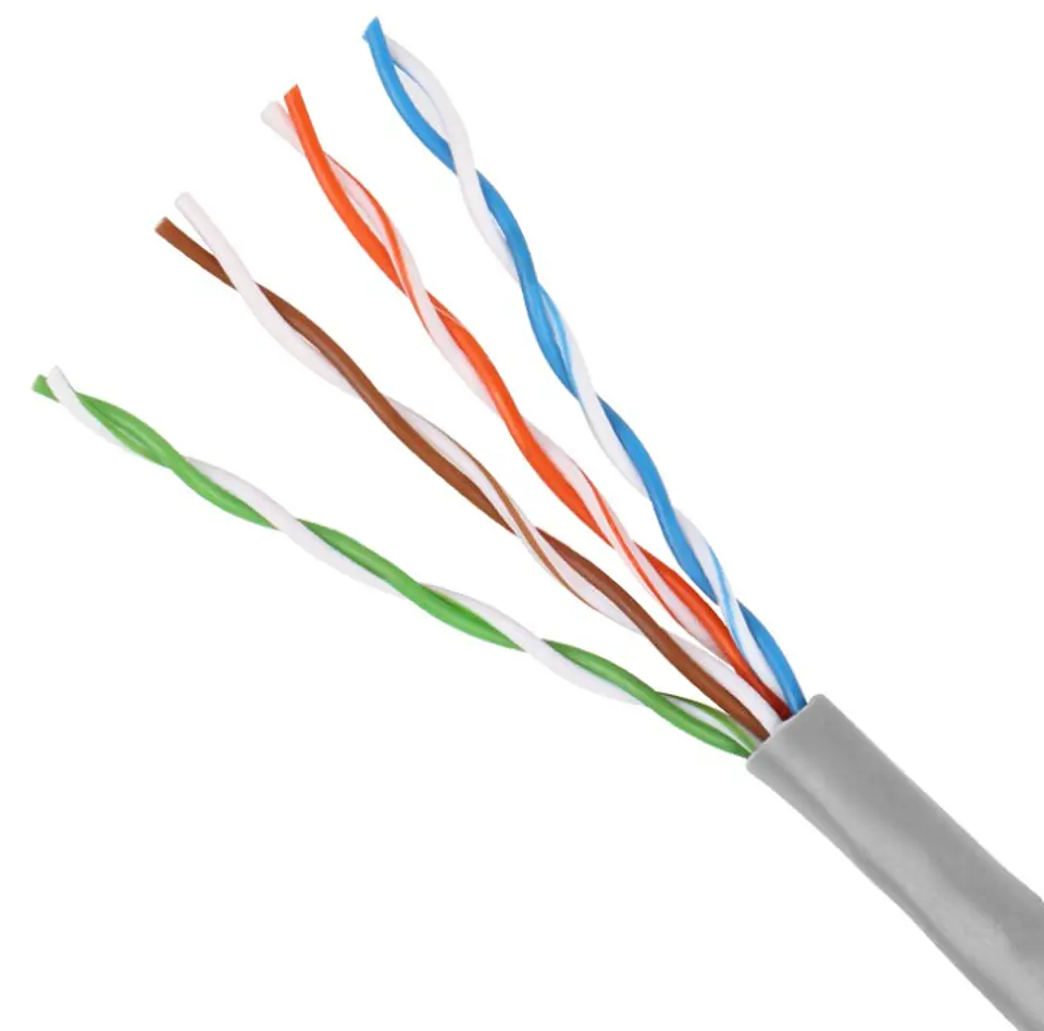 Cable de Red Cat5e UTP CCA 24 AWG VCOM Gris – Rollo 305mt 3