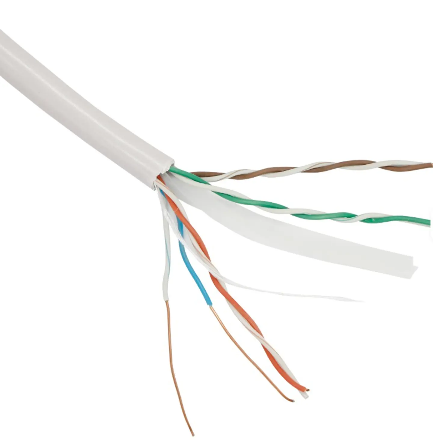 Cable de Red Cat6 UTP CCA 23 AWG VCOM Beige – Rollo 305 mt 2