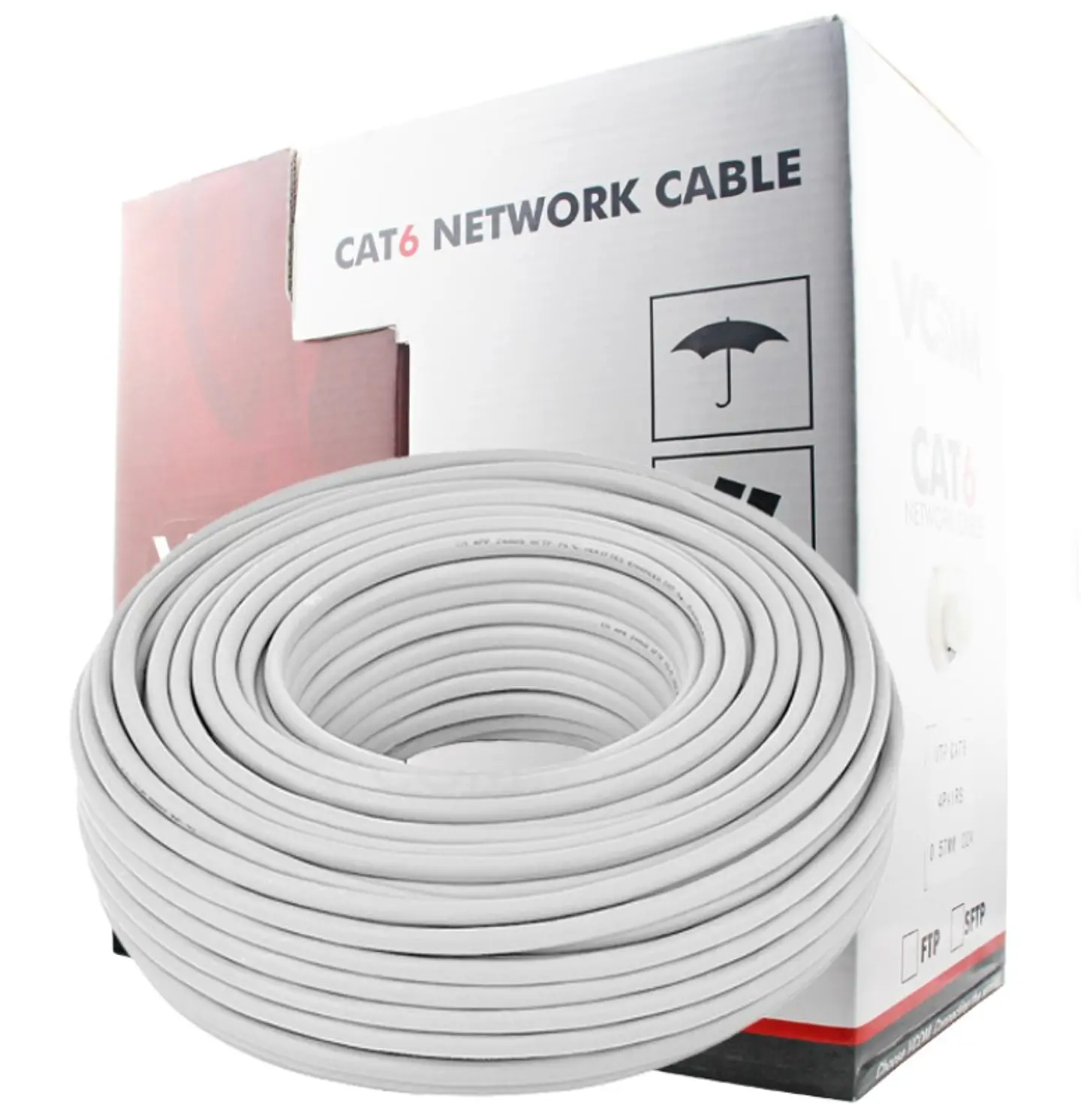 Cable de Red Cat6 FTP CCA VCOM – Rollo 305 mt 2